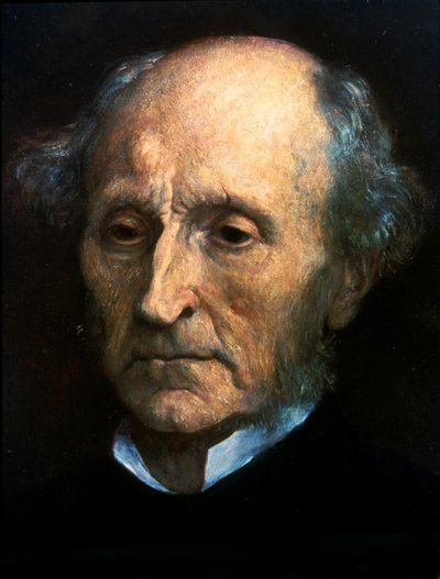 Portret van John Stuart Mill. Britse filosoof en econoom 1806 tot 1873. Schilderij door G.F. Watts. Londen National Portrait Gallery door George Frederick Watts