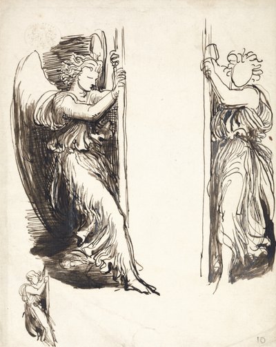 Studies voor engelen in The Court of Death door George Frederick Watts