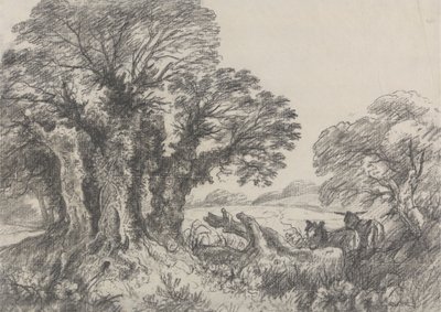 Landschap met ezels door George Frost