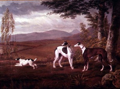Windhonden in een Landschap door George Garrard