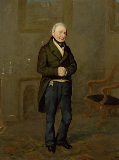 Portret van een huishoudelijke rentmeester van Bramham Park, Yorkshire, geïdentificeerd als John Pollock (1769-1837), ca. 1822 door George Garrard