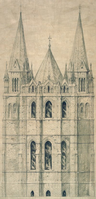 Elevatie, ca. 1860 door George Gilbert Scott