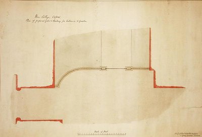 New College Oxford: Voorgestelde Poorten en Hekwerk voor Ingang naar Tuin door George Gilbert Scott