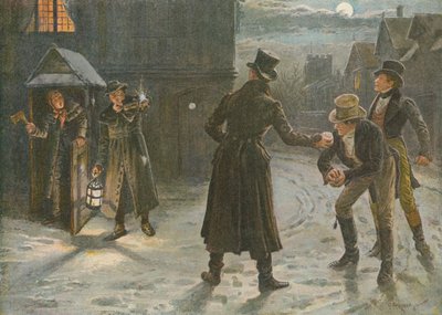 Sneeuwballen naar de Wachters: Een Kerstgrap in de Tom en Jerry Tijden door George Goodwin Kilburne