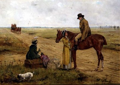 Wachten op de Postkoets door George Goodwin Kilburne