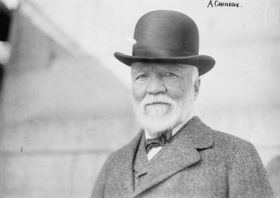 Andrew Carnegie in New York bij terugkeer uit Europa door George Grantham   Bain News Service Bain