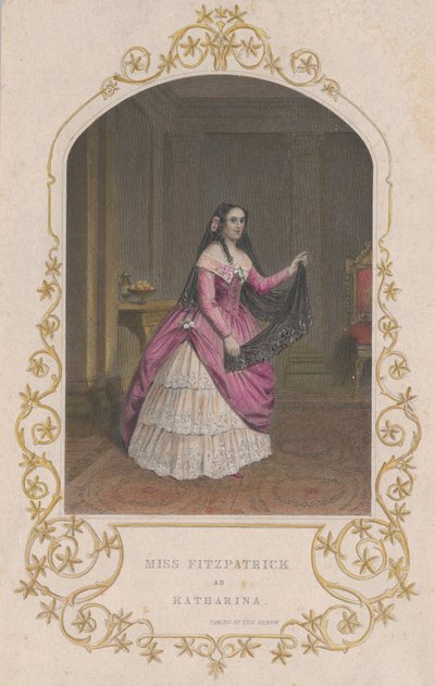 Miss Fitzpatrick als Katharina, De Getemde Feeks, 1851 door George Greatbach