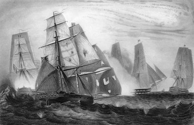 Onverschrokken gedrag van Kapitein Charles Napier, 15 april 1809, ca. 1857 door George Greatbatch