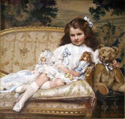 Portret van Marjorie Cohen, 5 jaar oud door George Hall Neale