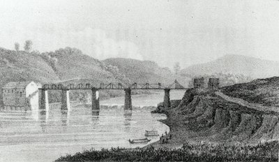 Brug in Zanesville, Ohio, uit 