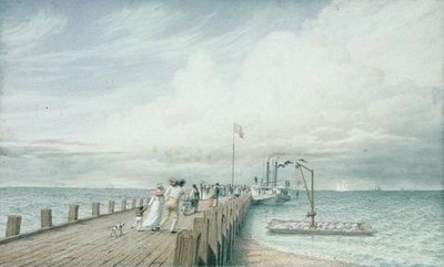 Cumulus of onweerswolk, Portland Pier, Lake Erie, ca. 1830-40 door George Harvey
