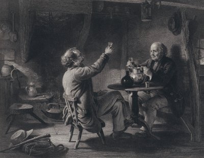 Illustratie voor Auld Lang Syne door Robert Burns door George Harvey