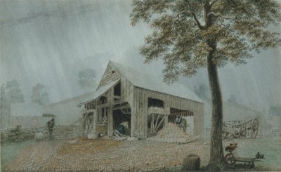 Regenstorm, Ciderfabriek in Redding, Connecticut, c.1840 door George Harvey