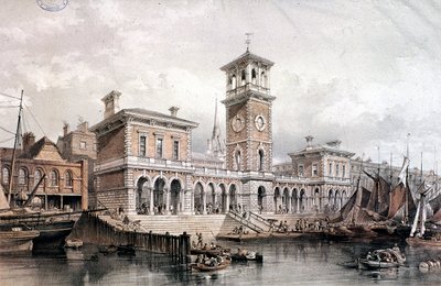 Billingsgate Wharf en Markt, Londen door George Hawkins