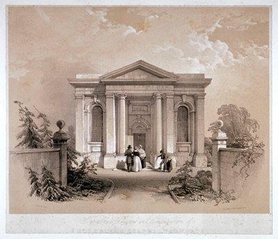 Uitzicht op Sutherland Chapel, Walworth, Southwark, Londen, c1842 door George Hawkins