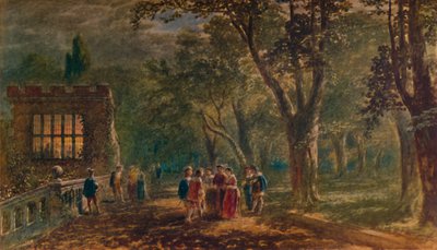 Een Zomernacht: het Terras, Haddon Hall, 1875, 1935 door George Haydock Dodgson
