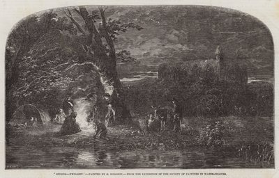 Zigeuners, Schemering, uit de Tentoonstelling van de Society of Painters in Water-Colours door George Haydock Dodgson