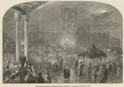 De Borough Market, Londen, op kerstavond door George Haydock Dodgson