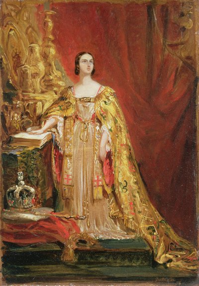 Koningin Victoria legt de kroningseed af, 28 juni 1838 door George Hayter