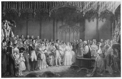 Het huwelijk van koningin Victoria en prins Albert, ca. 1840, 1911 door George Hayter