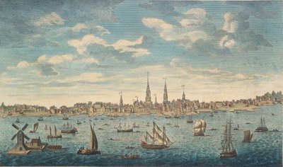 Een Oostelijk Uitzicht op de Stad Philadelphia, in de Provincie Pennsylvania, In Noord-Amerika: genomen vanaf de Jersey Shore door George Heap
