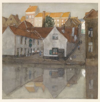 Achterbuurt te Gent door George Hendrik Breitner (signed by artist)
