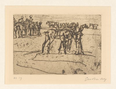 Rustende cavalerie door George Hendrik Breitner (signed by artist)