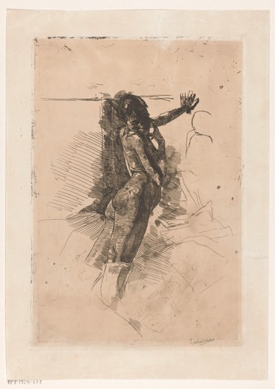 Staande, naakte vrouw door George Hendrik Breitner (signed by artist)