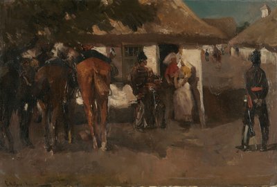 Inkwartiering van de troepen door George Hendrik Breitner
