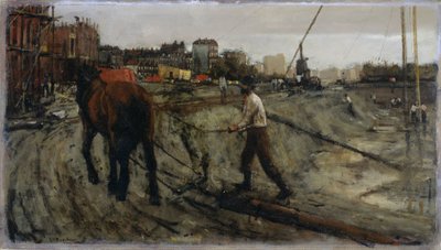 Bouwplaats door George Hendrik Breitner