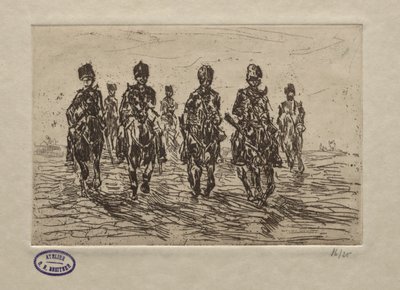 Cavaleriescène door George Hendrik Breitner