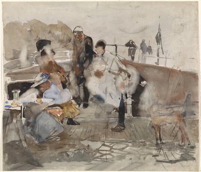 Gezelschap op een boot door George Hendrik Breitner
