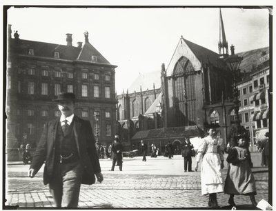 Gezicht op de Dam in Amsterdam door George Hendrik Breitner