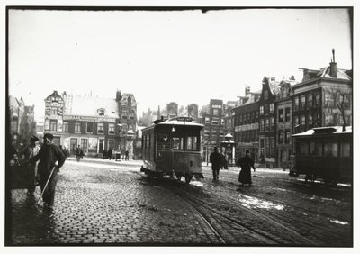 Gezicht op het Leidseplein in Amsterdam door George Hendrik Breitner
