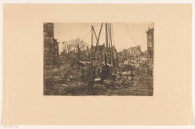 Heiwerk in de Raadhuisstraat in Amsterdam door George Hendrik Breitner