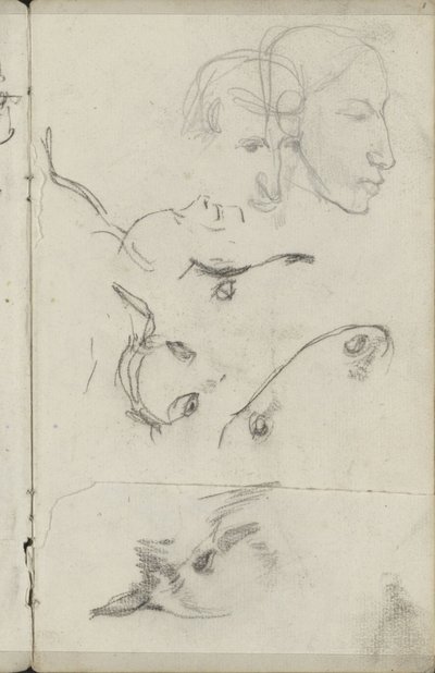 Hoofden van paarden en mensen door George Hendrik Breitner