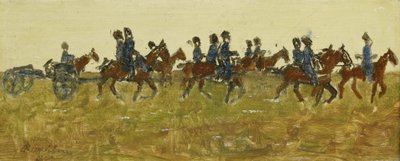 Huzaren op manoeuvre door George Hendrik Breitner