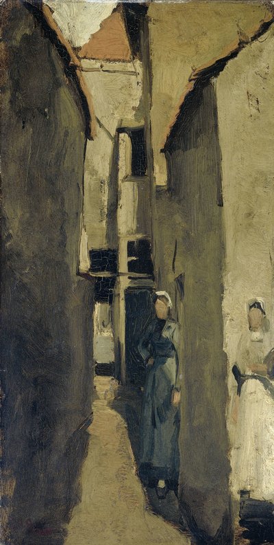 Buurtstraat in Den Haag of Scheveningen door George Hendrik Breitner