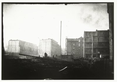 Nieuwbouw langs het Jacob van Lennepkanaal in Amsterdam door George Hendrik Breitner
