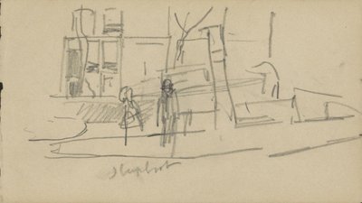 Sleepboot in een gracht door George Hendrik Breitner
