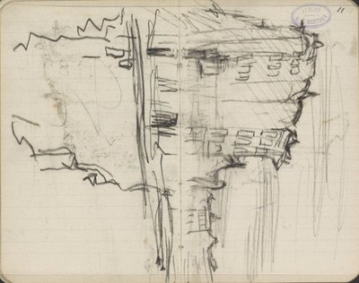 Stadsgezicht, mogelijk Amsterdam door George Hendrik Breitner