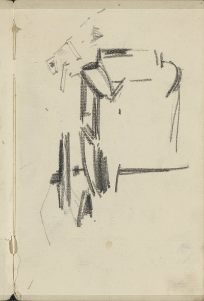 Studie, mogelijk van het interieur van een rijtuig door George Hendrik Breitner