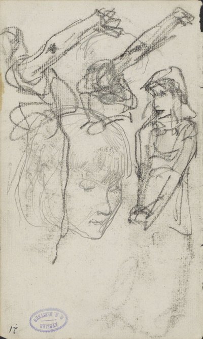 Studieblad met vrouwen door George Hendrik Breitner