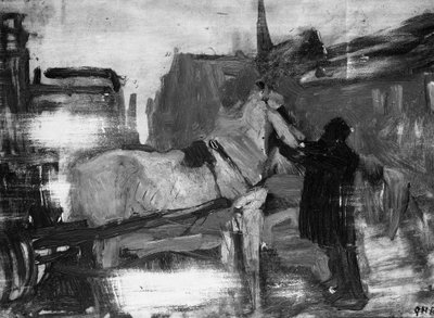 Gezicht in Amsterdam door George Hendrik Breitner