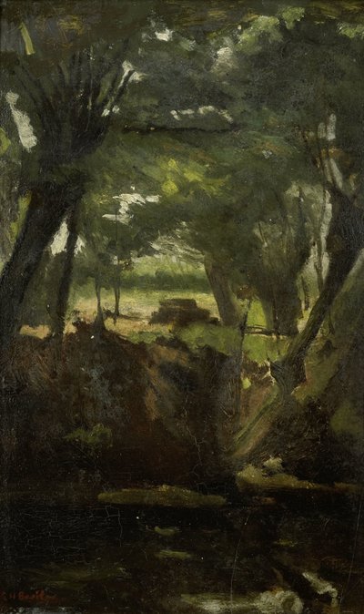 Uitzicht in het bos door George Hendrik Breitner
