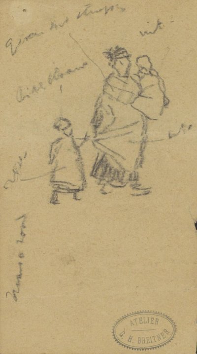 Vrouw met twee kinderen door George Hendrik Breitner