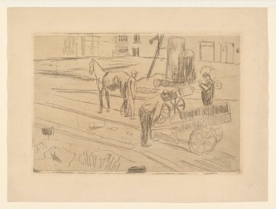 Werkzaamheden in de bouwput Sint Agnietenstraat te Amsterdam door George Hendrik Breitner