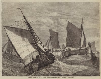 Britse Visserijen, Nr. 6, Leigh Boten garnalen vangen door George Henry Andrews