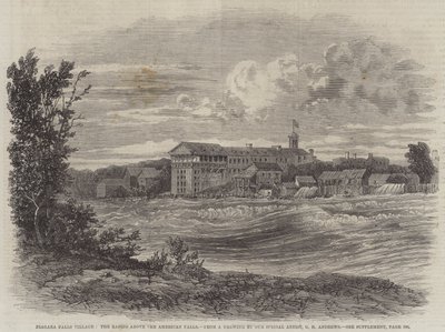 Niagara Falls Village, de stroomversnellingen boven de Amerikaanse watervallen door George Henry Andrews
