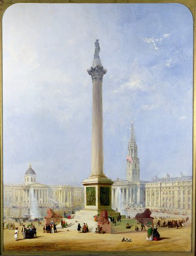 Geprojecteerd uitzicht op Trafalgar Square door George Henry Andrews